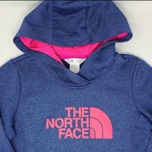 The North Face Hoodie Sweatshirt Blue Pink Half Dome Logo size Small EUC